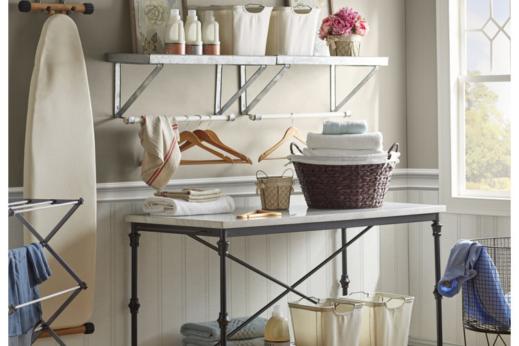 Utility room clearance wall shelving